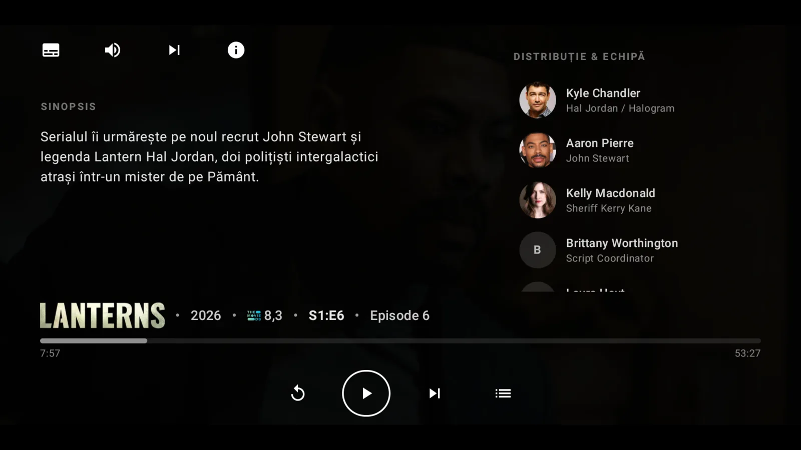 Player: A player that tells you who is on screen.